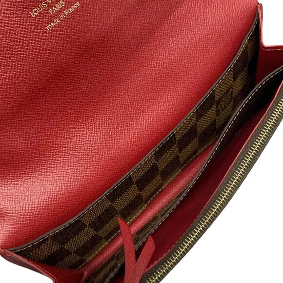 LOUIS VUITTON Portefeuille Emilie Rouge Damier - Long Wallet 390-090125 - Picture 6 of 8
